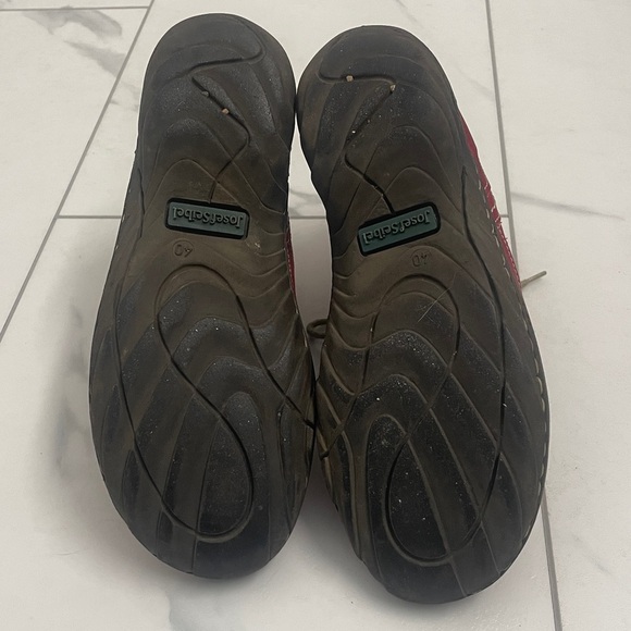 Joseph Seibel Red Leather Lace Up Ankle Boots Womens Size 40 Comfort - Picture 12 of 14